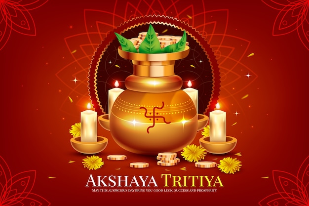 Vector realistic akshaya tritiya background