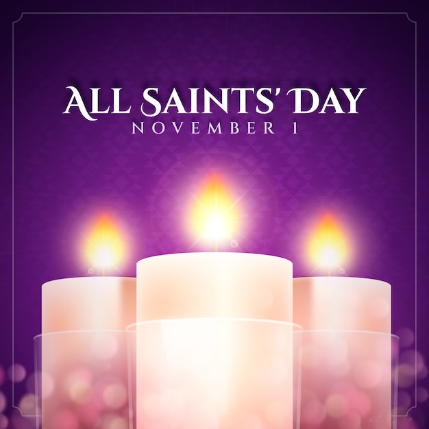 Realistic all saints day illustration