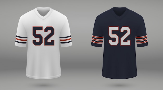 Realistic american football jersey