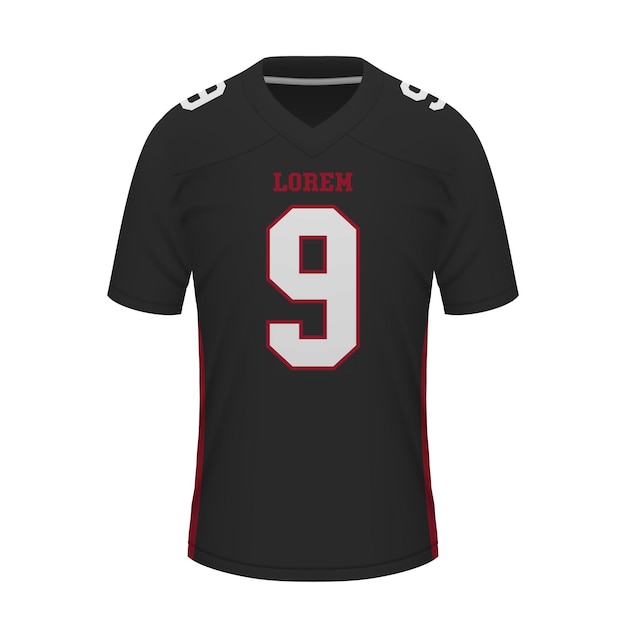 Realistic American football shirt of Atlanta jersey template