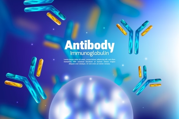 Sfondo di molecola di immunoglobulina anticorpo realistico