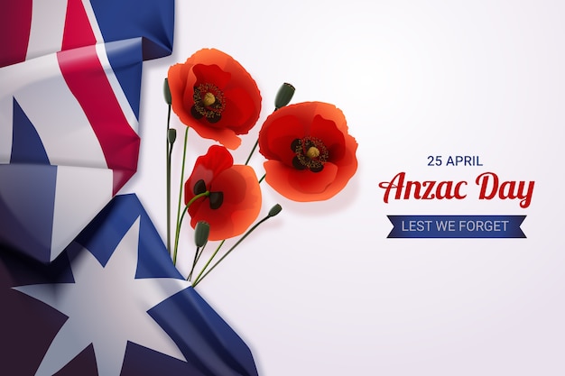 Realistic anzac day illustration