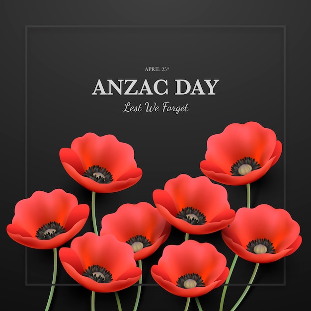 Vettore illustrazione realistica del giorno anzac