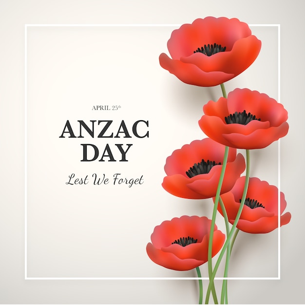 Vettore illustrazione realistica del giorno anzac