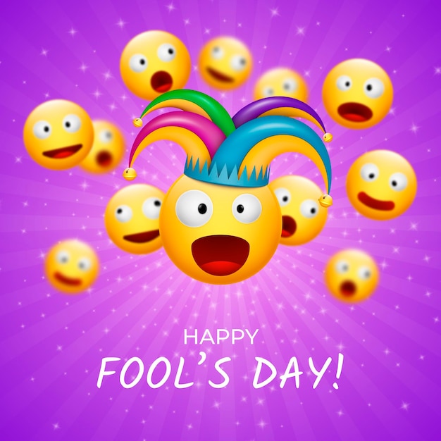 Realistic april fools' day illustration