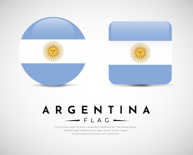 현실적인 아르헨티나 국기 아이콘 벡터 아르헨티나 국기 상징 벡터의 집합