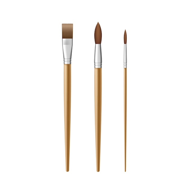 paintbrushes set of paint brushes 3D model