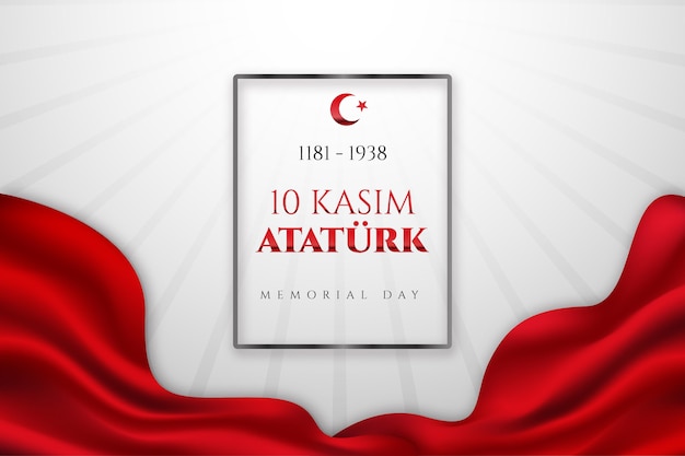 Realistic ataturk memorial day background