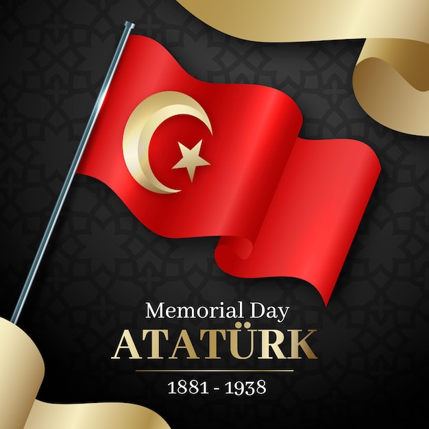 Vector realistic ataturk memorial day illustration