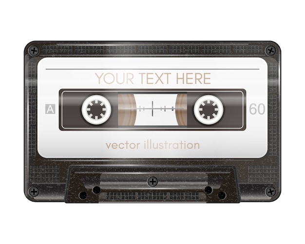 Vector realistic audio cassette isolated