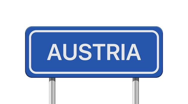 흰색 배경에 고립 된 현실적인 오스트리아 도로 표지판