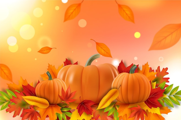 Realistic autumn background