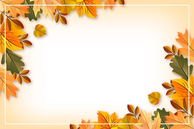 Premium Vector | Realistic autumn leaves background