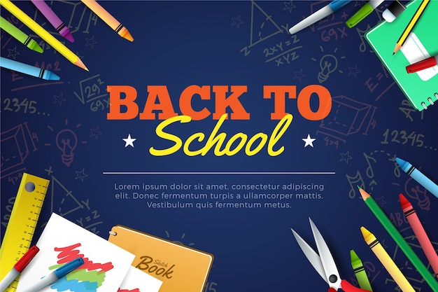 Vector realistic back to school background