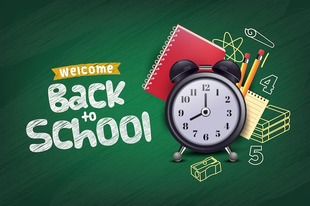 Vector realistic back to school background