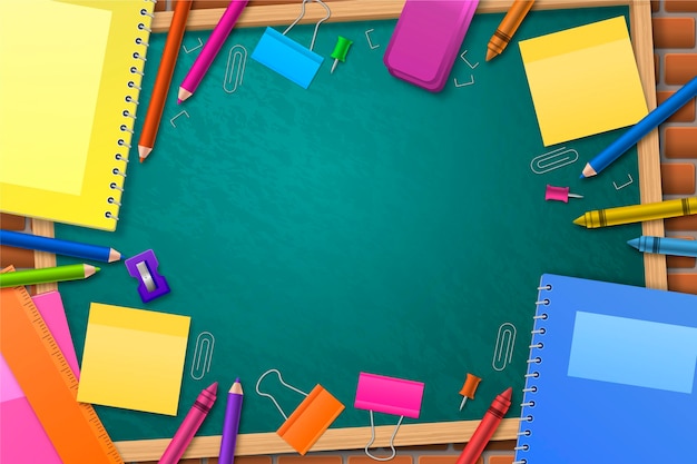 Vector realistic back to school background