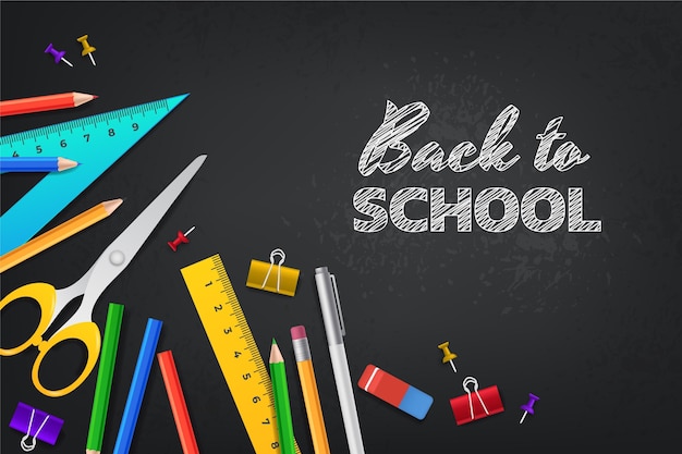 Realistic back to school background