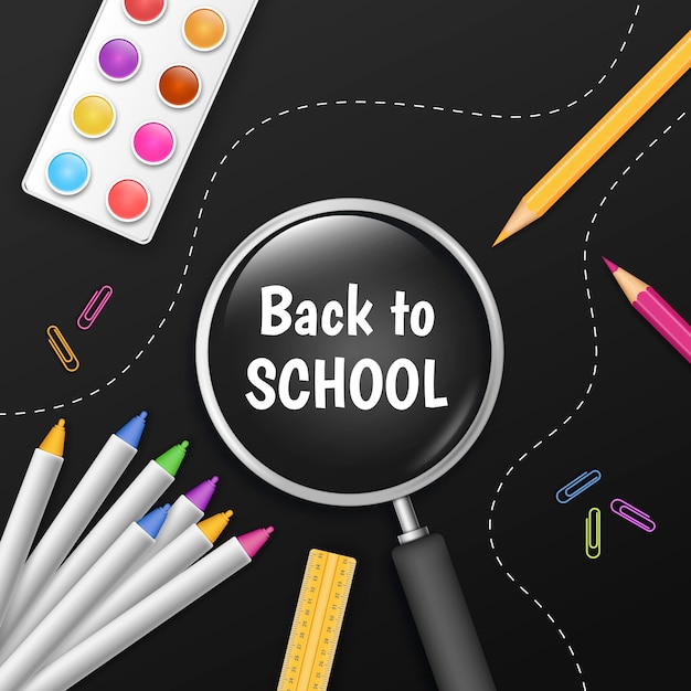 Vector realistic back to school illustration