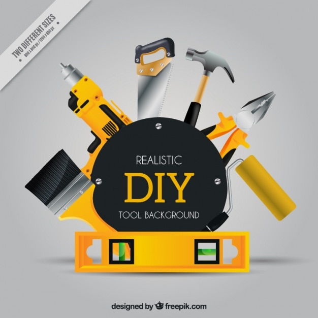 Vector realistic background about craft tools