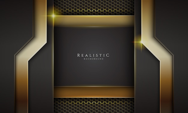 Vector realistic background in black and gold color