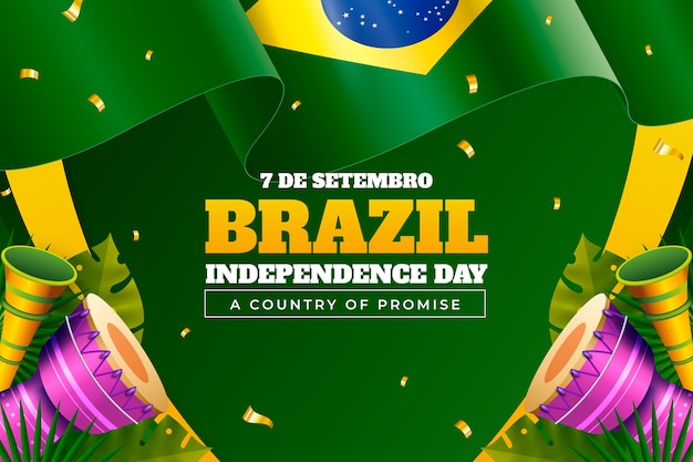 Realistic background for brazilian independence day celebration