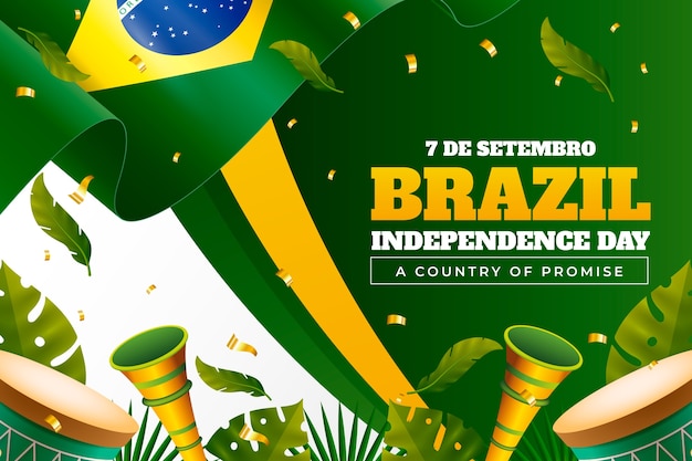 Realistic background for brazilian independence day celebration