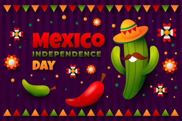 Vector realistic background for mexico independence celebration