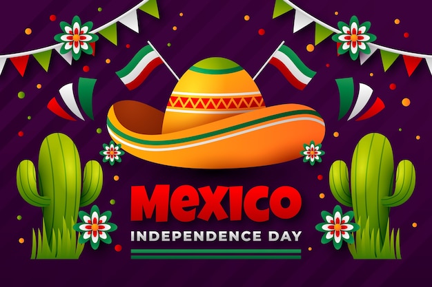 Vector realistic background for mexico independence celebration