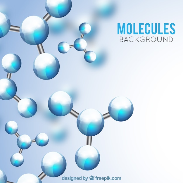 Вектор Реалистичный фон расфокусированных молекул