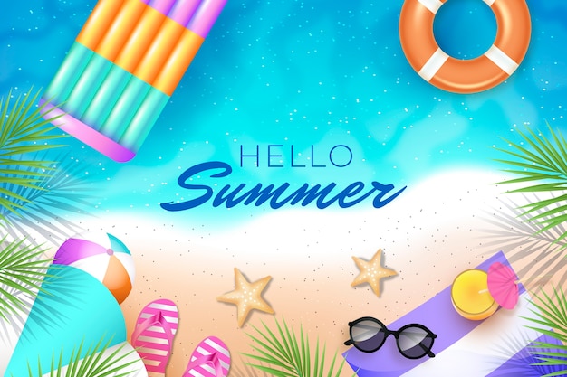 Vector realistic background for summer season