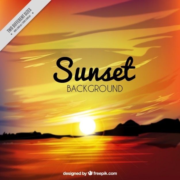 Vector realistic background of a sunset