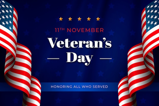 Vector realistic background for us veterans day holiday