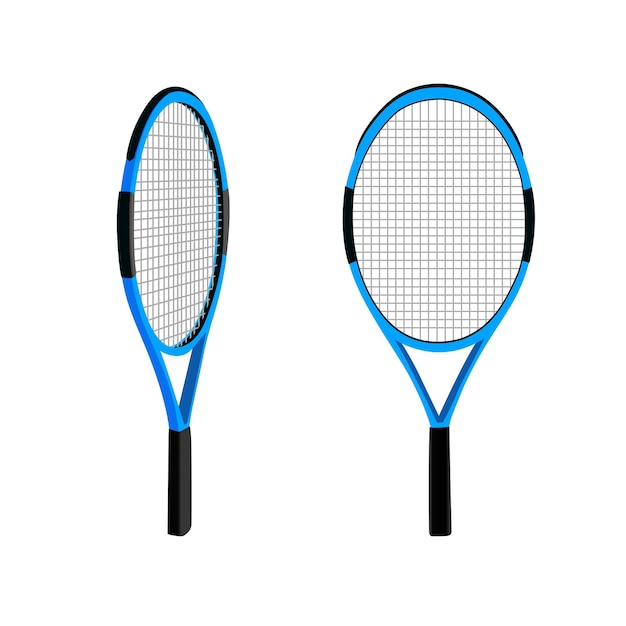 Realistic badminton  racket, tennis racket,
