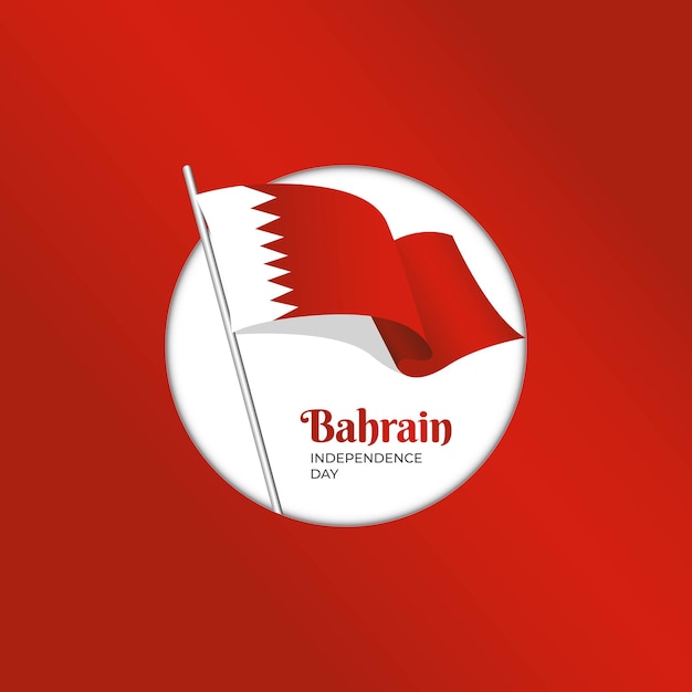 Realistic Bahrain flag