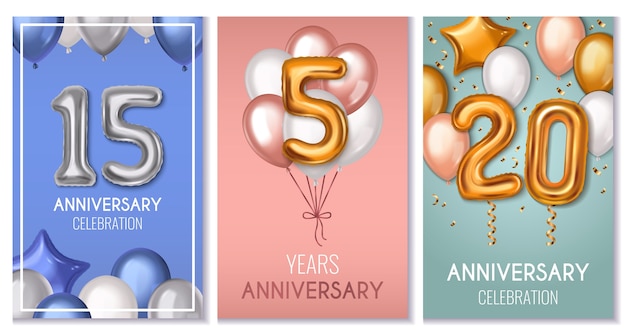 Realistic balloon card set