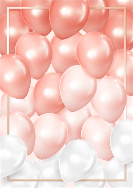 Vector realistic balloon frame background