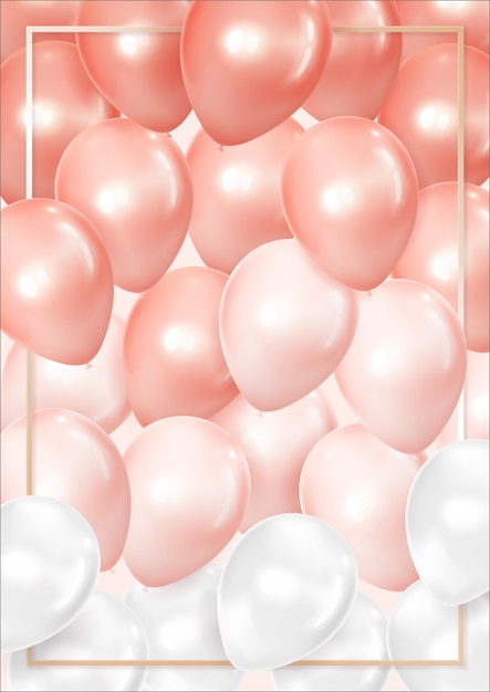 Realistic balloon frame background