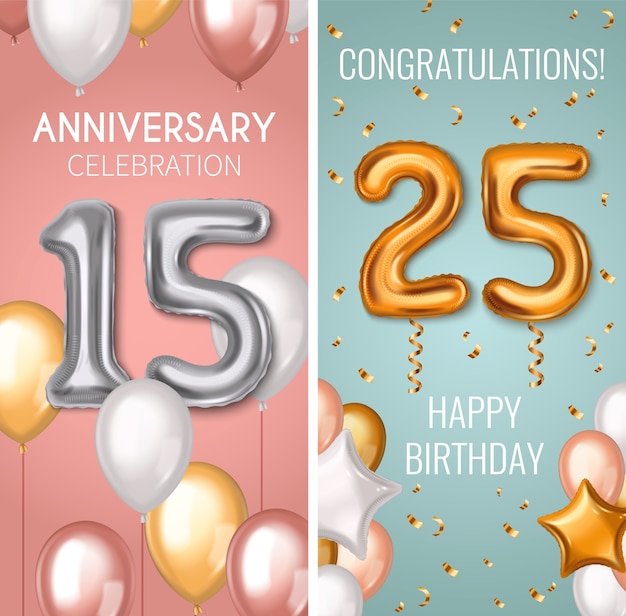 realistic balloon vertical banner