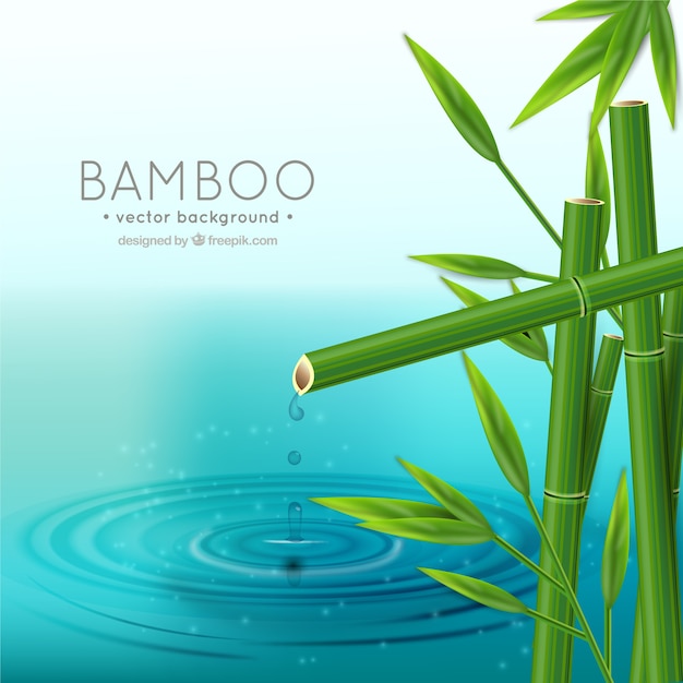 Реалистичный фон бамбук