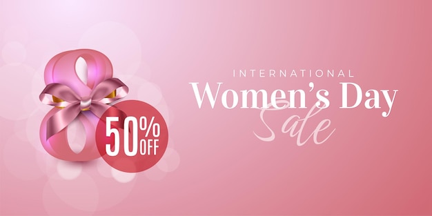 Vector realistic banner 8 march international happy womens day sale