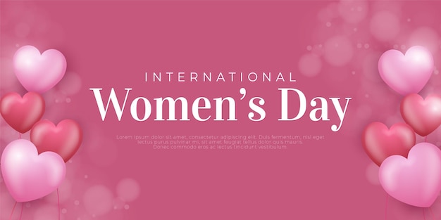 Realistic banner for international women's day celebration