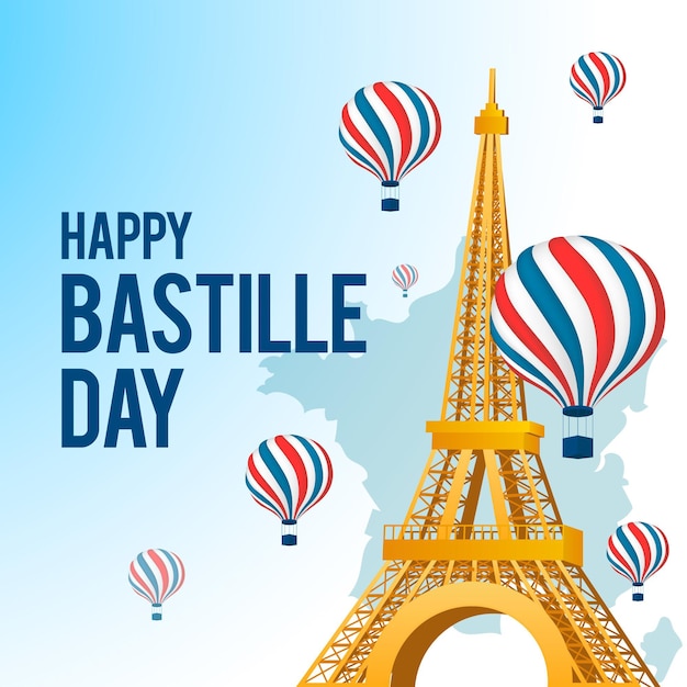 Realistic bastille day concept