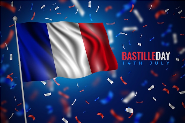 Vector realistic bastille day concept