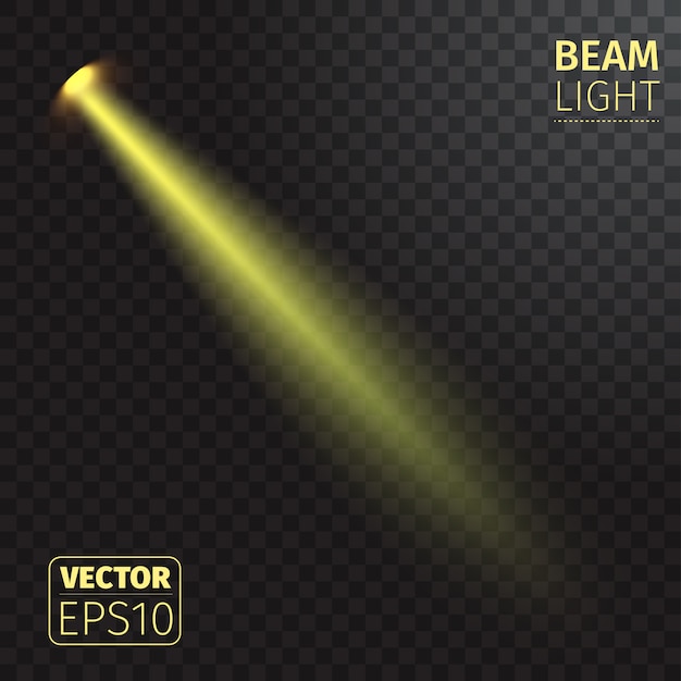 Realistic beam lights on transparent background.