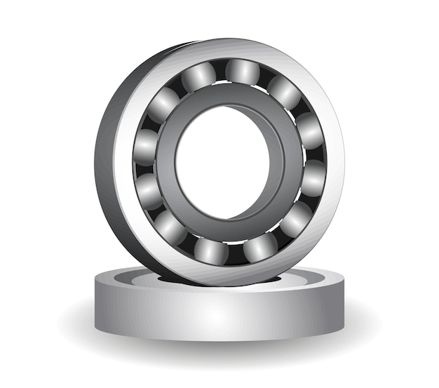 realistic bearings rendering isolated on white