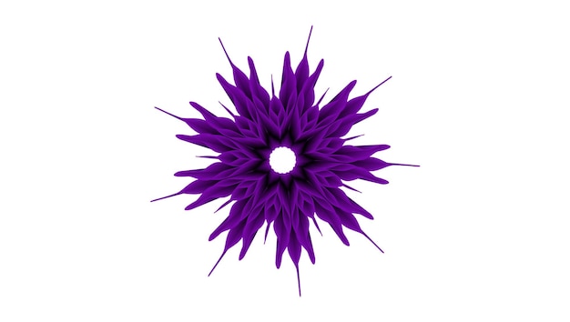 Realistic beautiful 3d purple flower modern decorative design vector