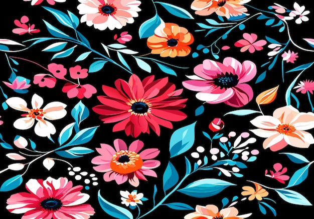 Vector realistic beautiful floral pattern