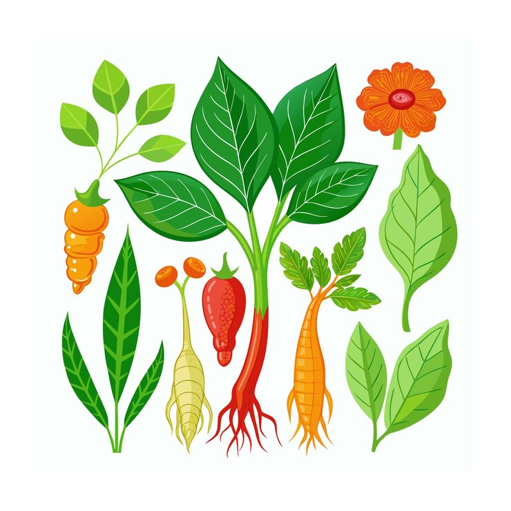 Vector realistic beautiful herbs vector illustration