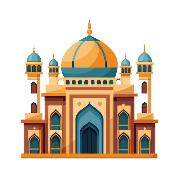 realistic beautifully designed mosque vector illustration concept
