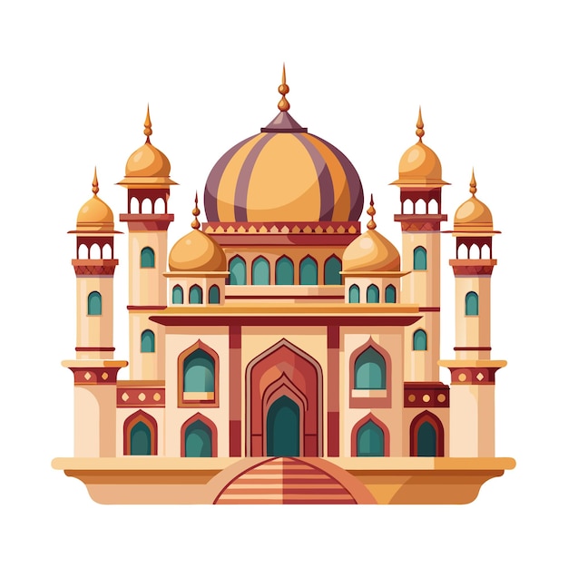 realistic beautifully designed mosque vector illustration concept